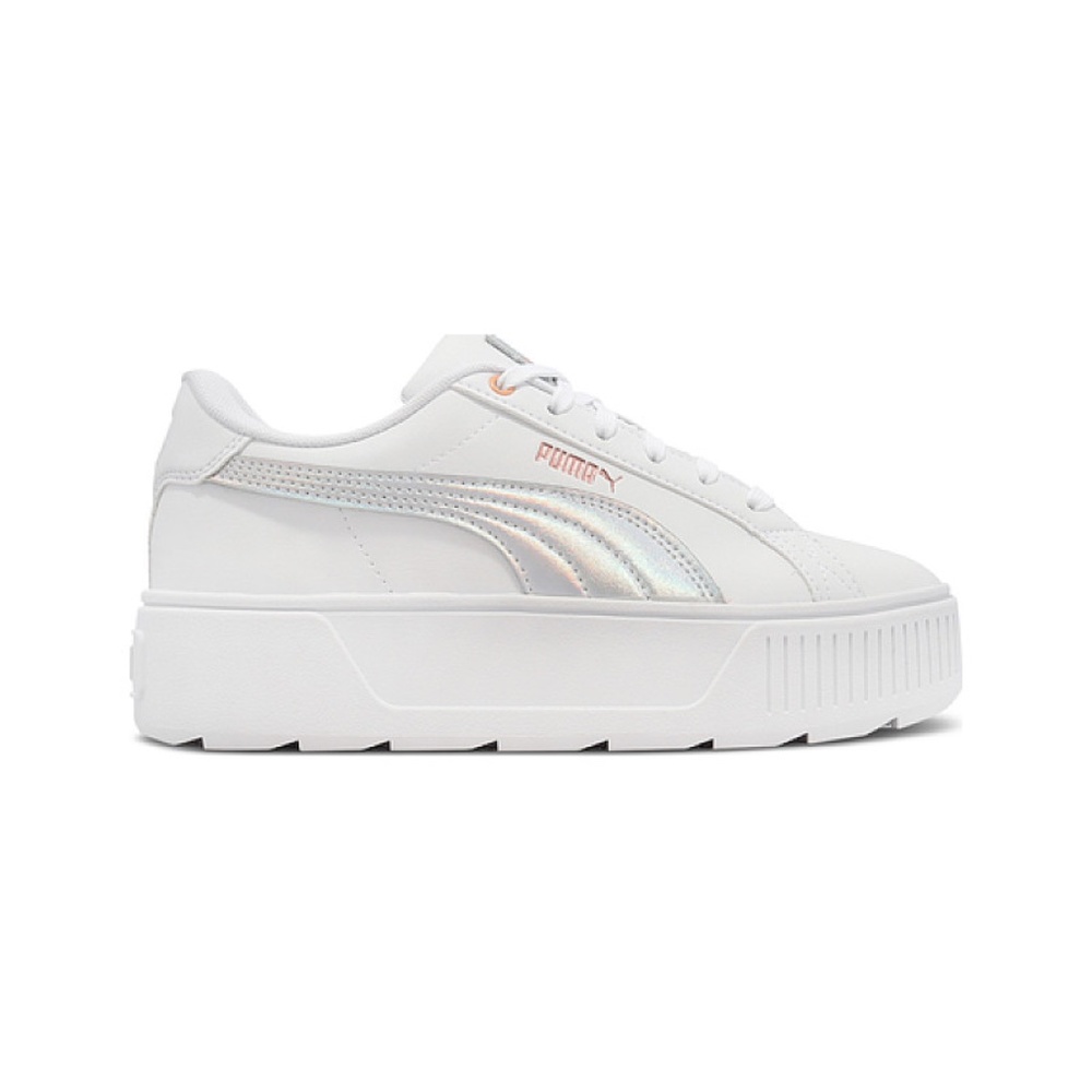 Puma Women's Platform Sneakers White w/Metallic stripe worn once women size 7